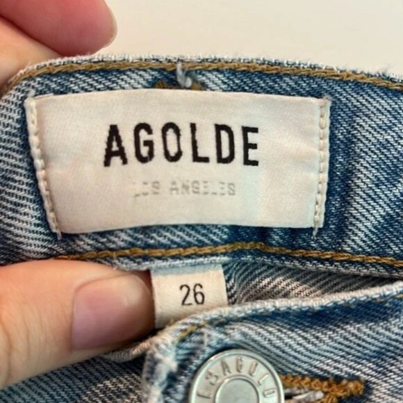 Agolde Luna High Rise Pieced Denim in color Void size 26 - Picture 6 of 6